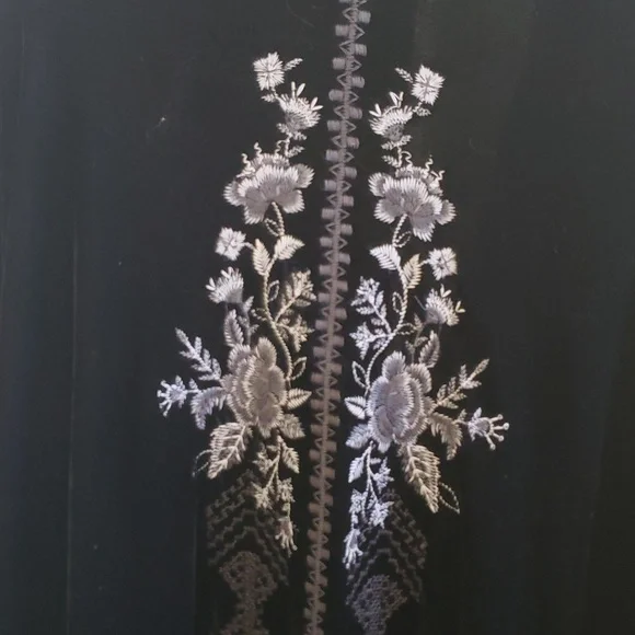 John Mark Plus Size Velvet Burnout MixedMedia 3/4 Sleeve Statement Kimomo Jacket - Picture 13 of 16